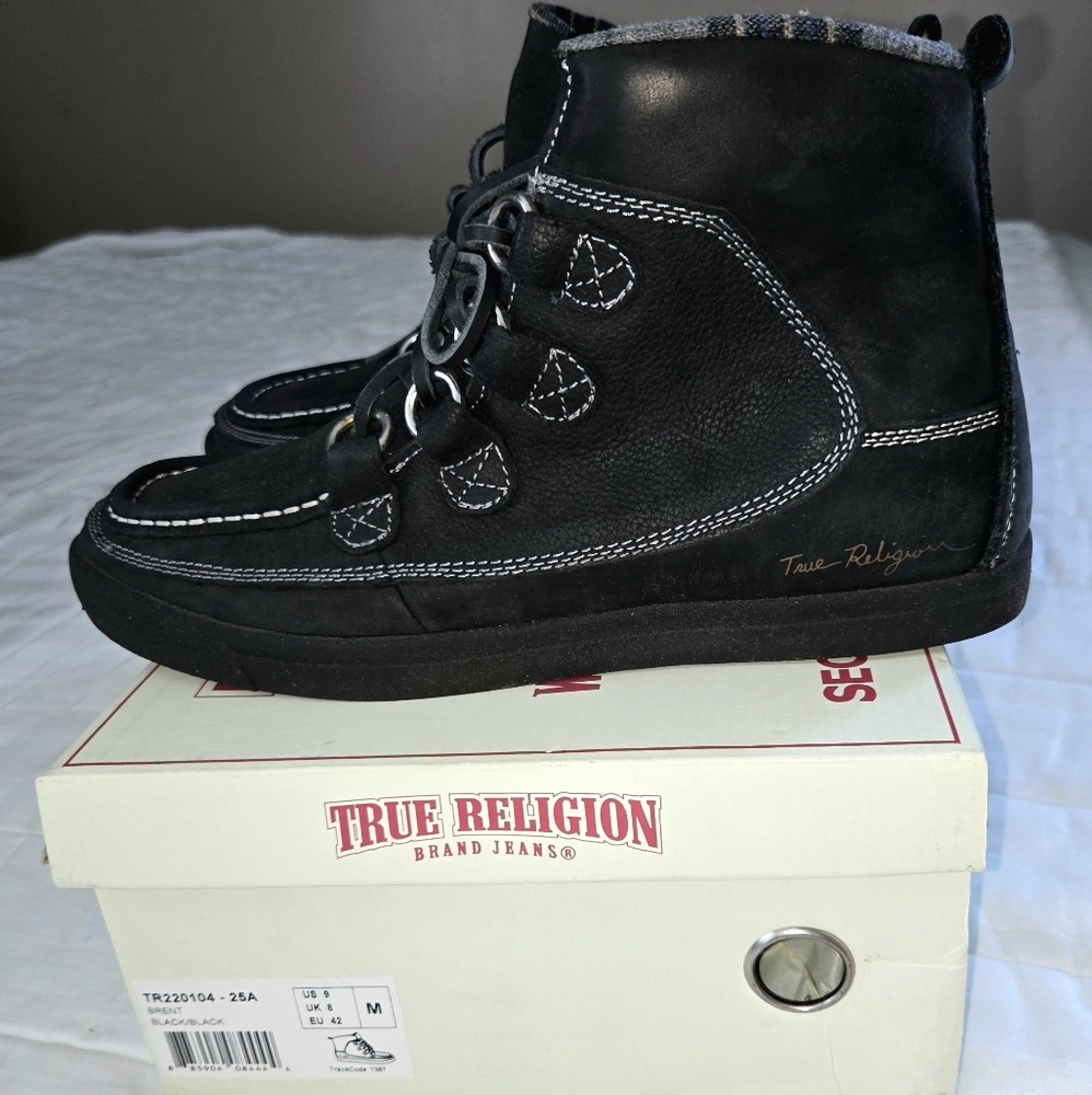 Rare & Vintage True Religion Black Leather Vintage Sneakers
